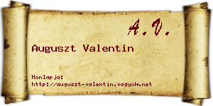 Auguszt Valentin névjegykártya